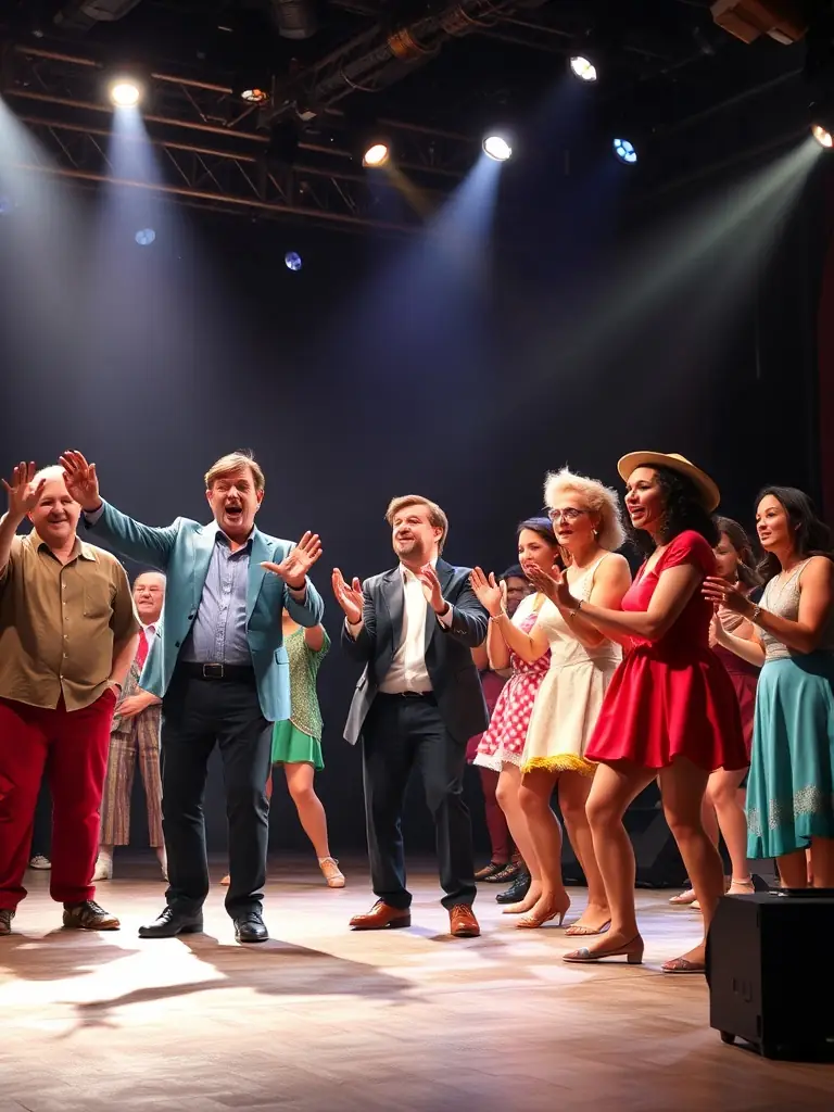 A captivating photo of a live theater performance supported by ACCORDS MAJEURS FONTAINE LES DIJON, showcasing local actors and stage design.